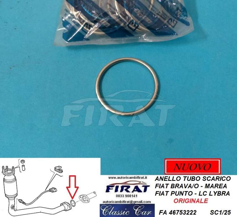 ANELLO TUBO SCARICO FIAT BRAVA-BRAVO-MAREA-PUNTO (46753222)